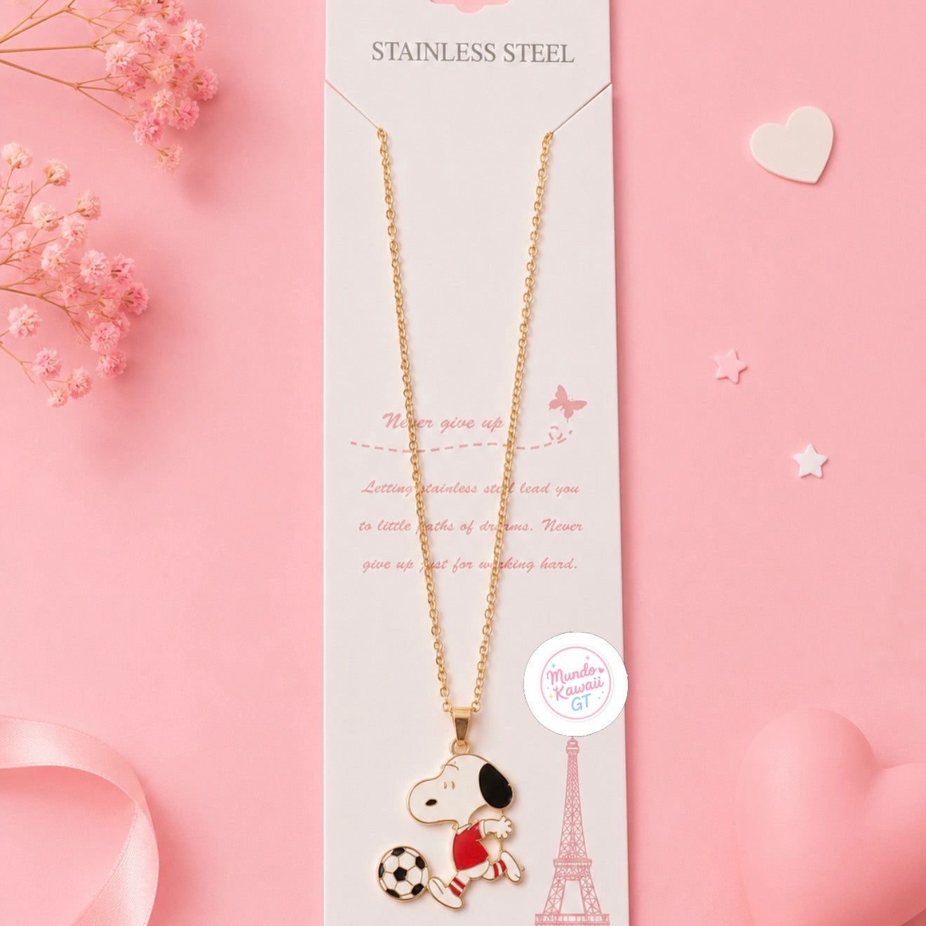 Collar Snoopy con Dije de Esmalte