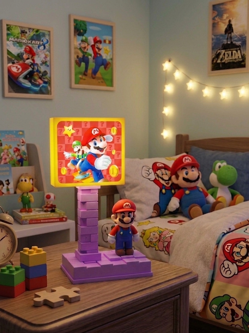 Lámpara Cubo Gamer Estilo Mario
