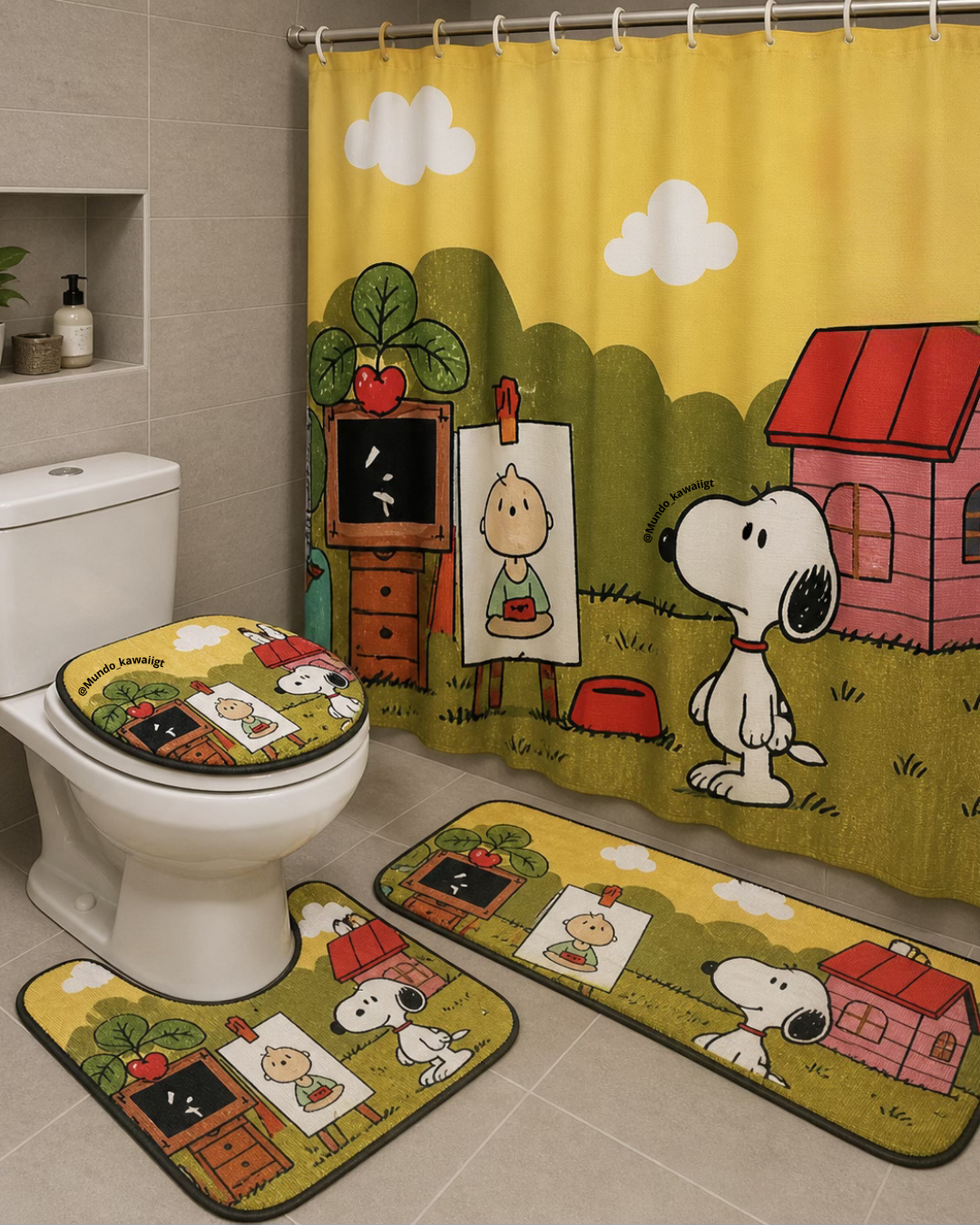 Set de Baño Snoopy Kawaii – 4 Piezas