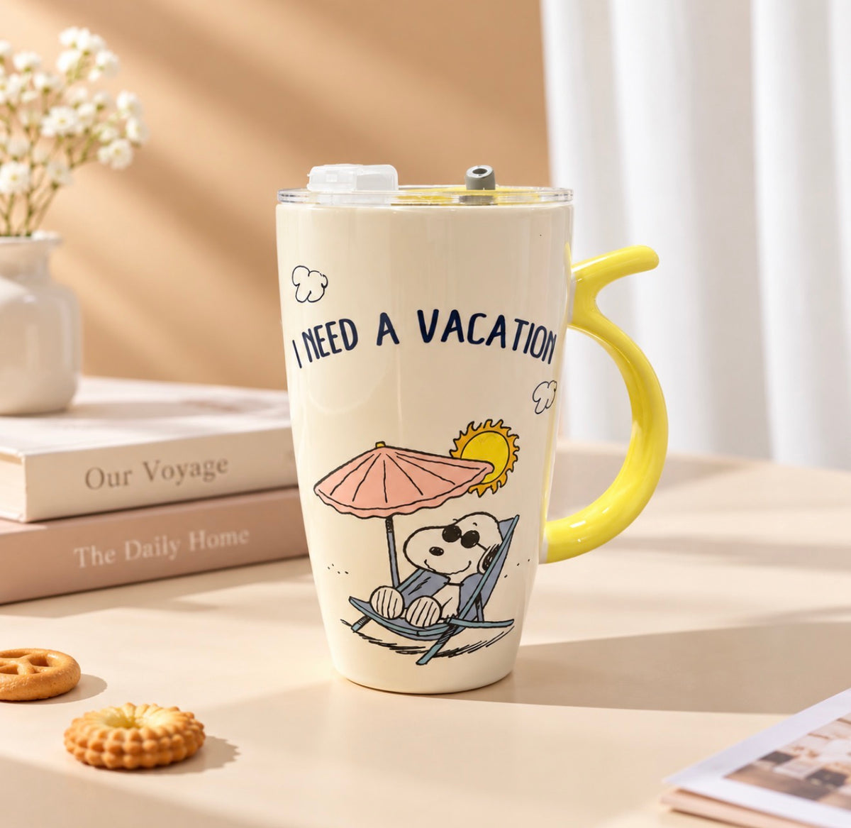 Taza Snoopy con Tapadera y Asa