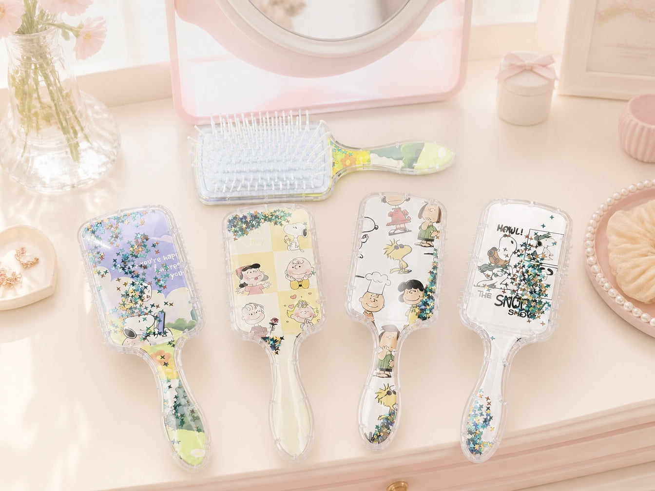 Cepillos Kawaii Snoopy con Estrellitas Flotantes