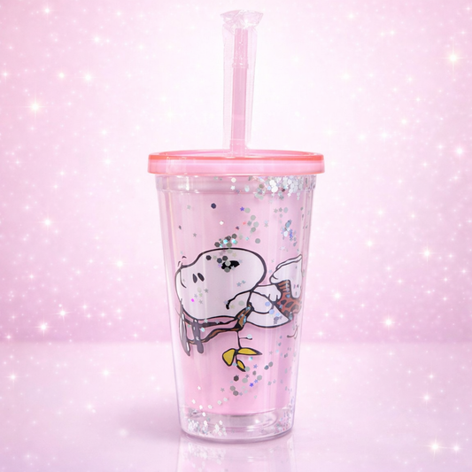 Vaso Snoopy con Glitter + Luz LED