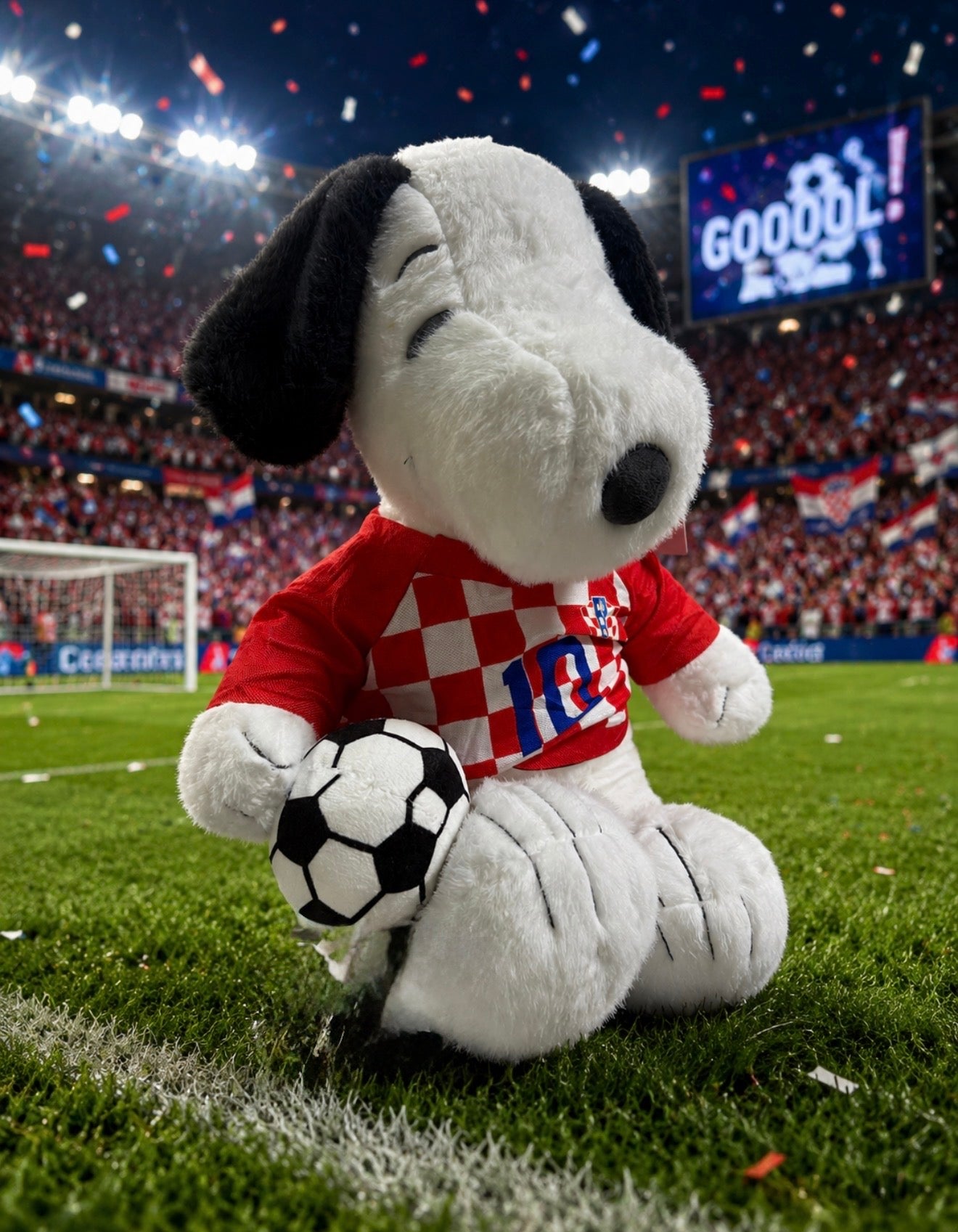 Snoopy Futbolista con Balón – 45 cms