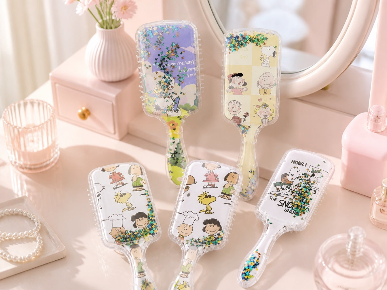 Cepillos Kawaii Snoopy con Estrellitas Flotantes