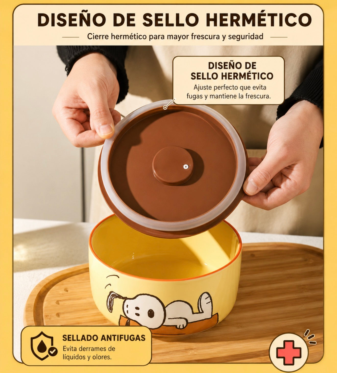Set de Recipientes Snoopy Herméticos (3 Piezas)