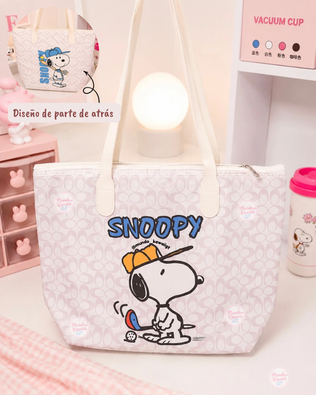 Tote Bag Snoopy con Cierre