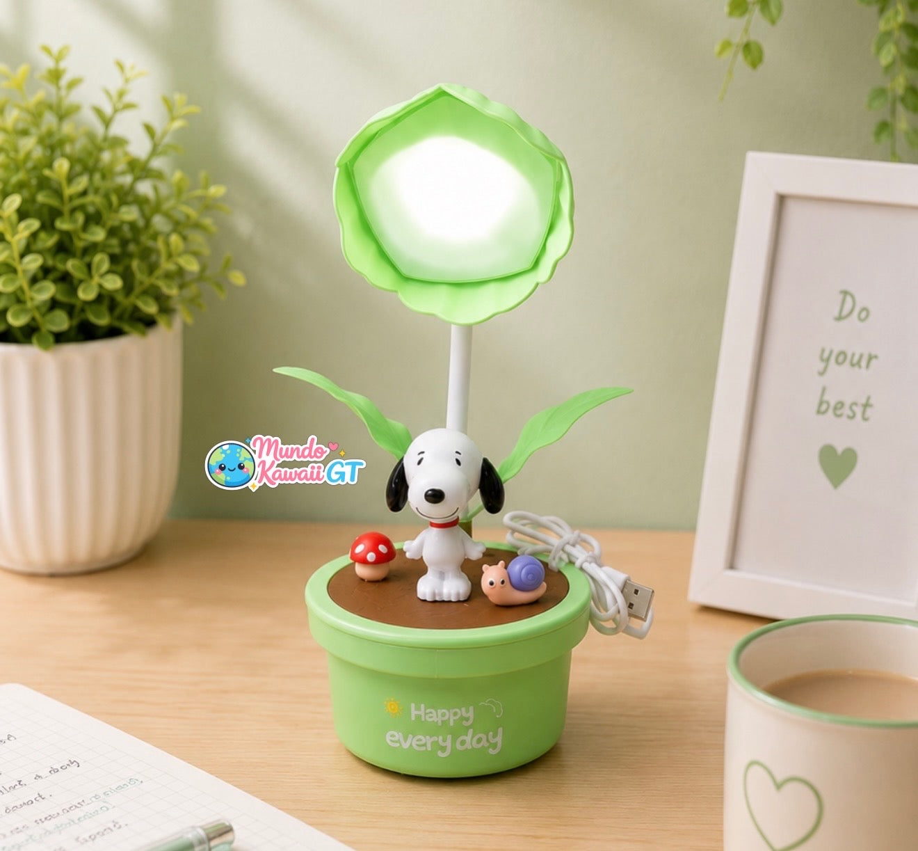 Lámpara Snoopy en Maceta Recargable