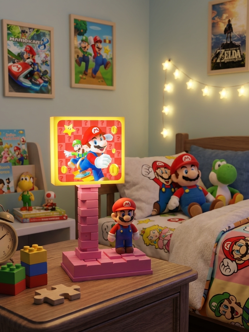 Lámpara Cubo Gamer Estilo Mario