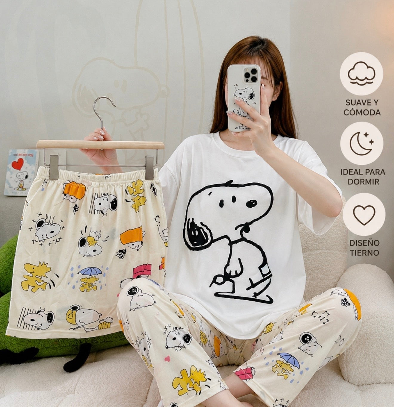 Pijama Snoopy 3 Piezas – Comodidad para todo el año