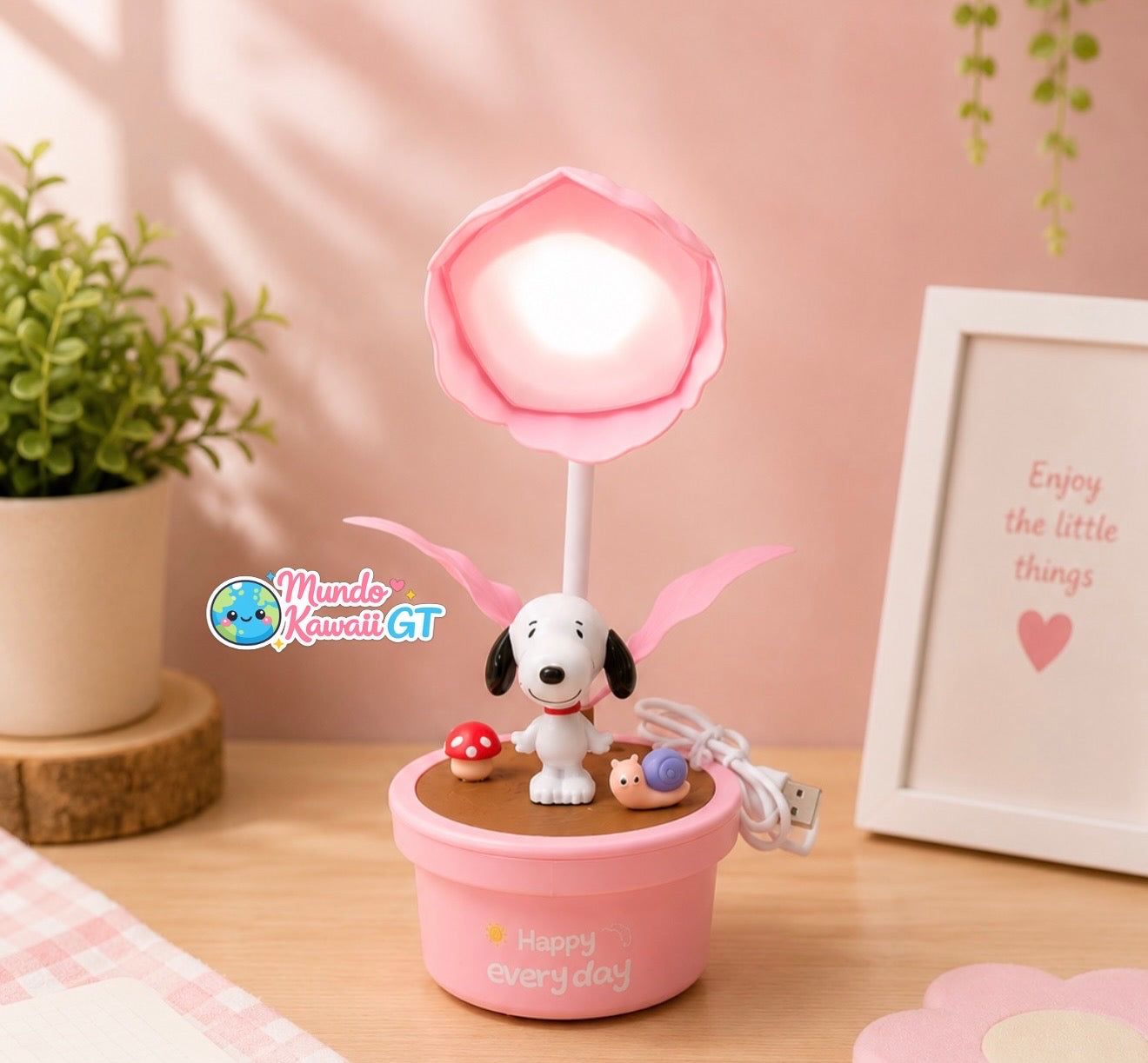 Lámpara Snoopy en Maceta Recargable