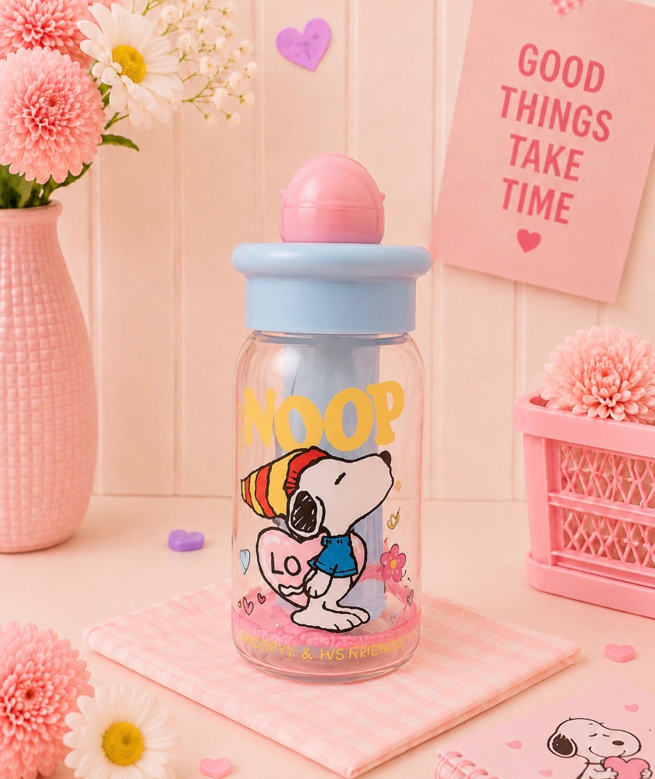 Botella con Filtro Infusor y Pajilla – Peanuts