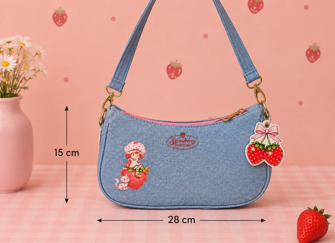 Bolso Baguette Rosita Fresita Denim