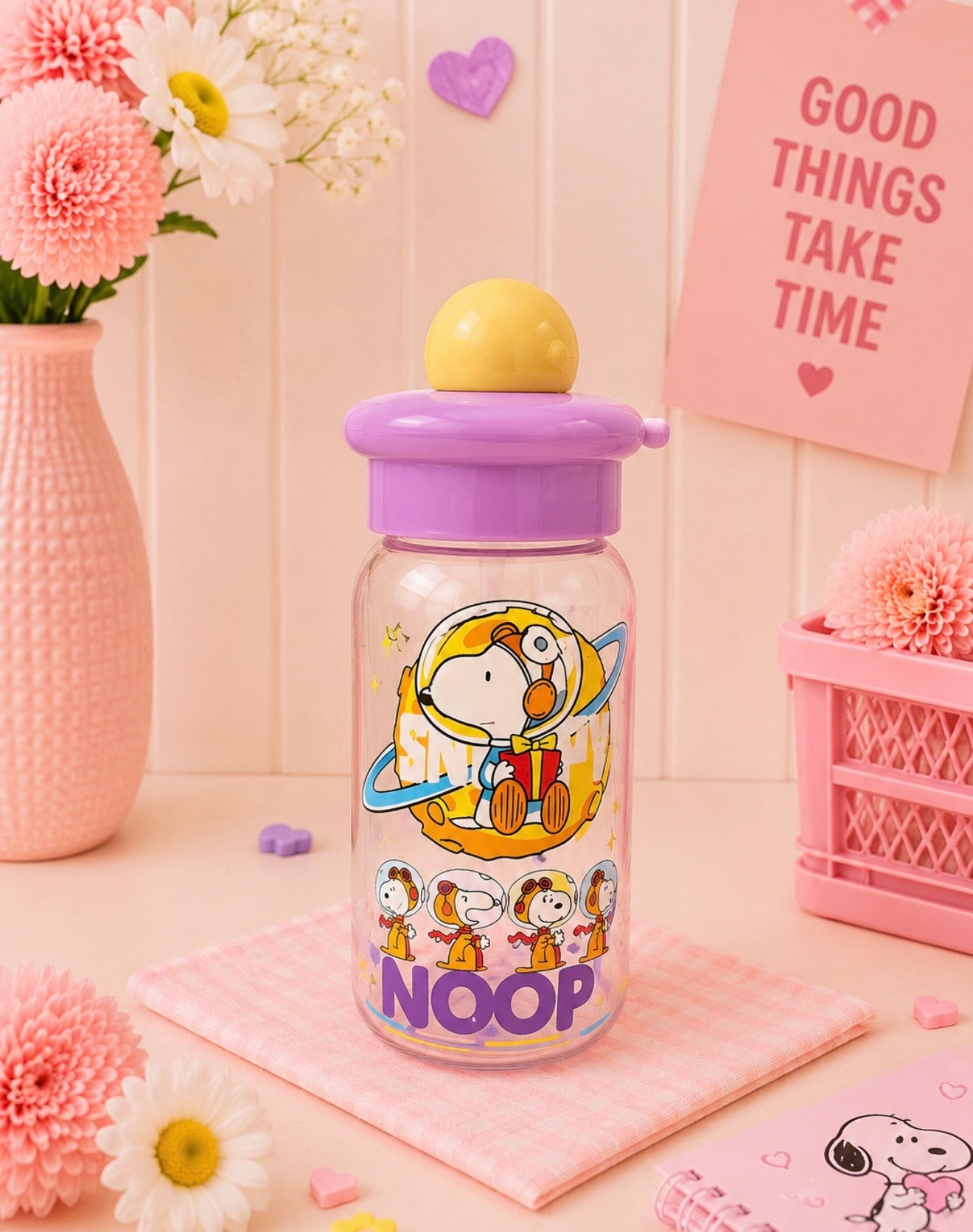 Botella con Filtro Infusor y Pajilla – Peanuts