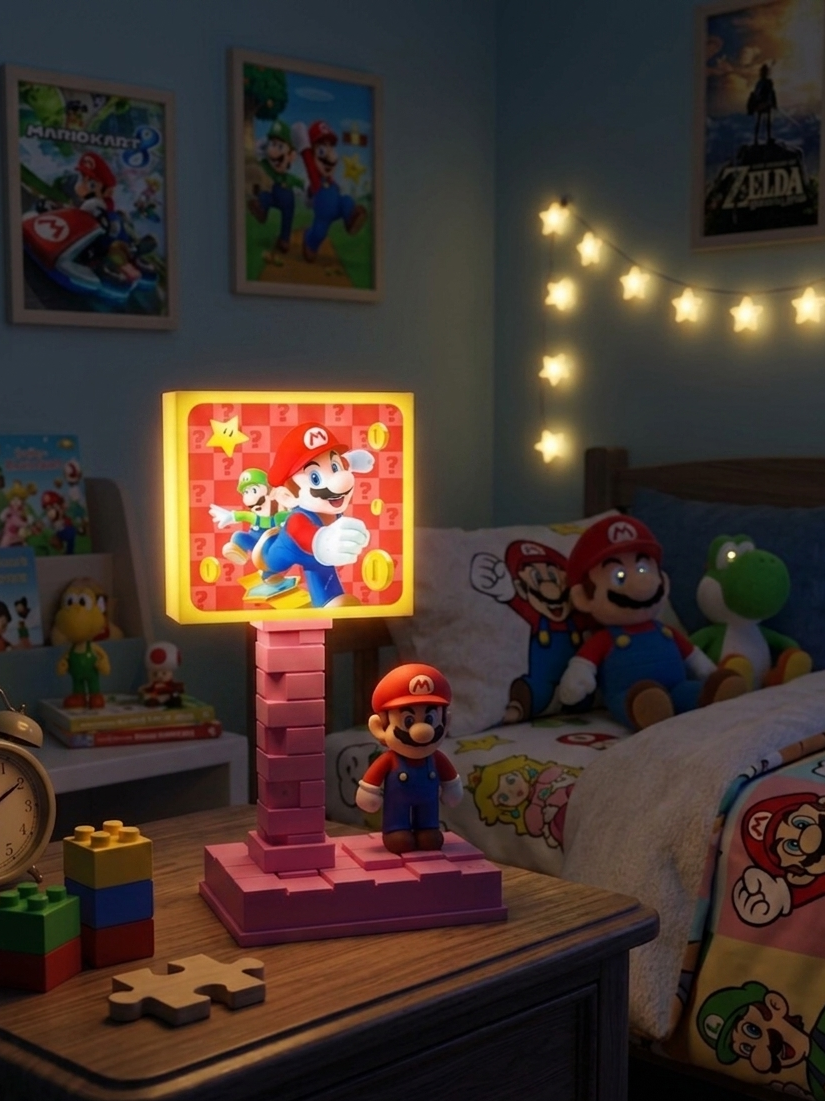 Lámpara Cubo Gamer Estilo Mario