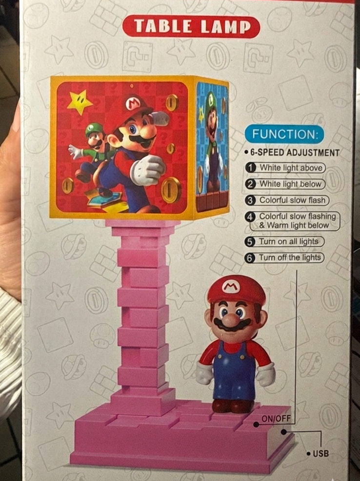Lámpara Cubo Gamer Estilo Mario
