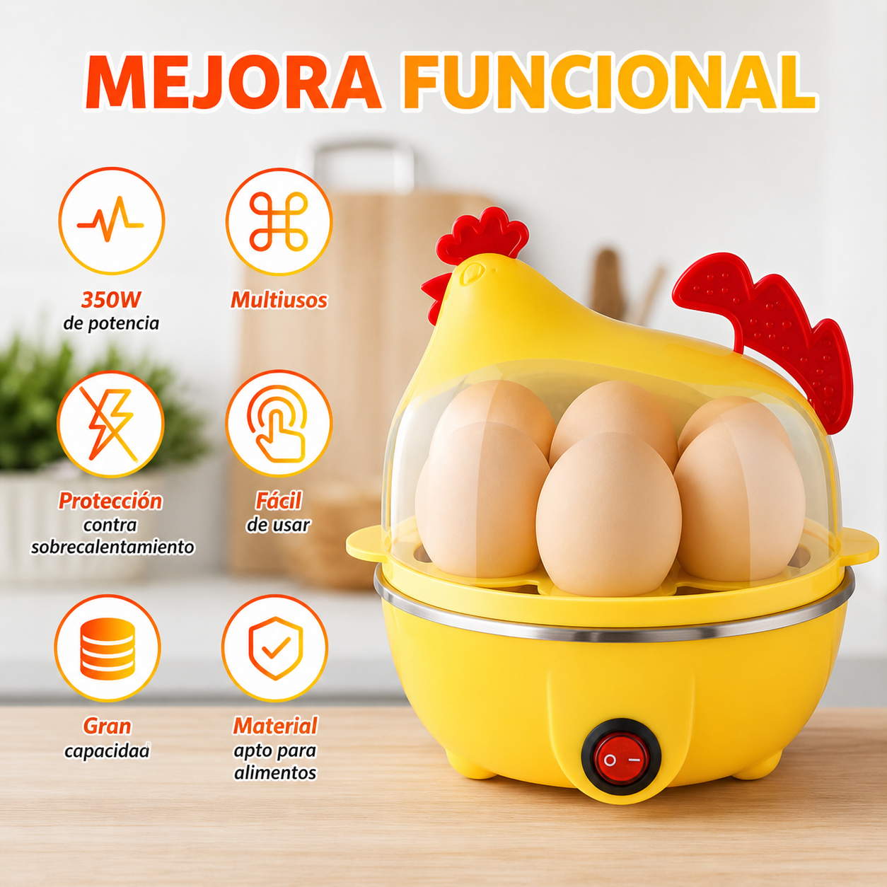 Huevito Chef Kawaii – Hervidor Eléctrico de Huevos