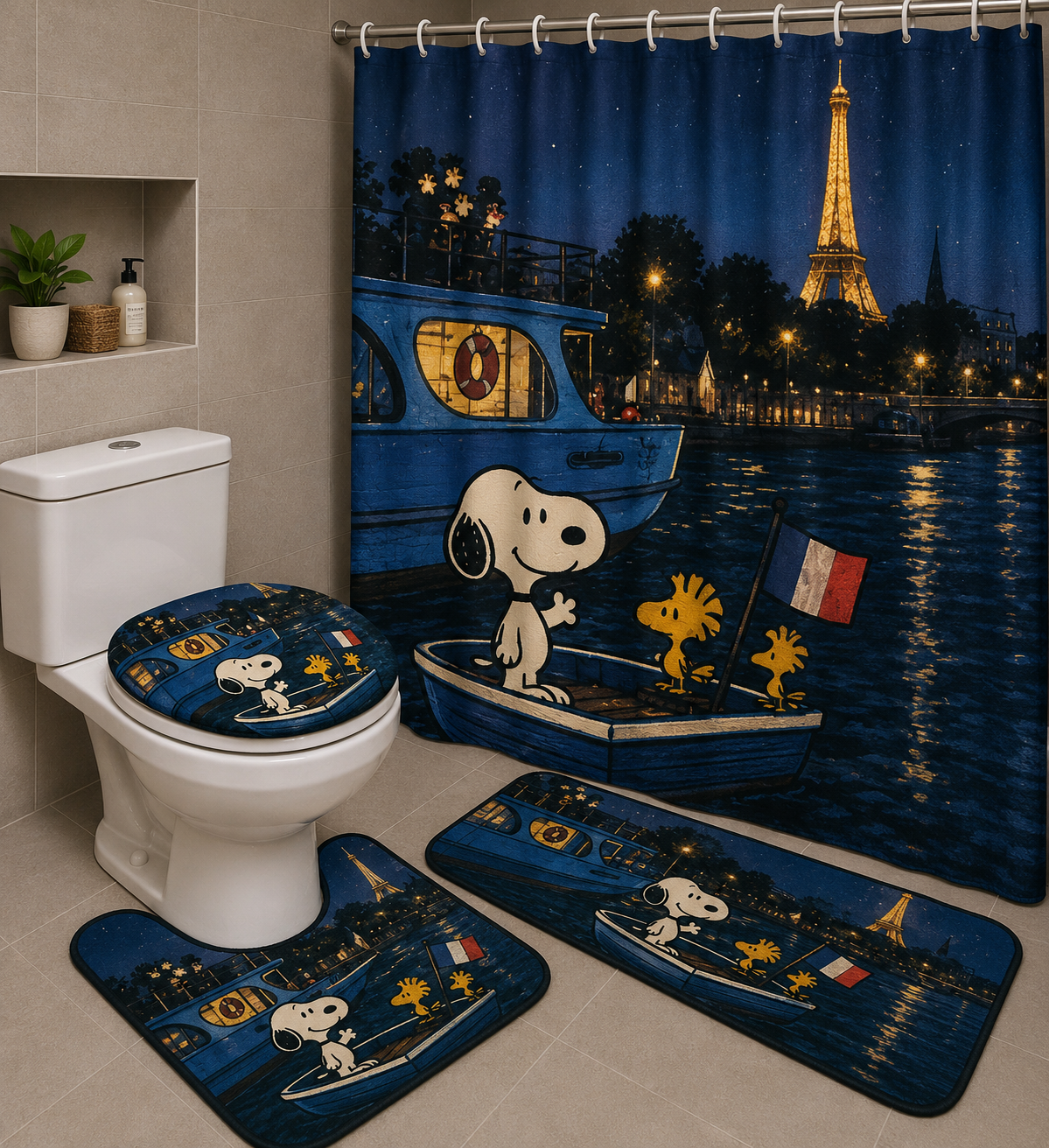 Set de Baño Snoopy Kawaii – 4 Piezas
