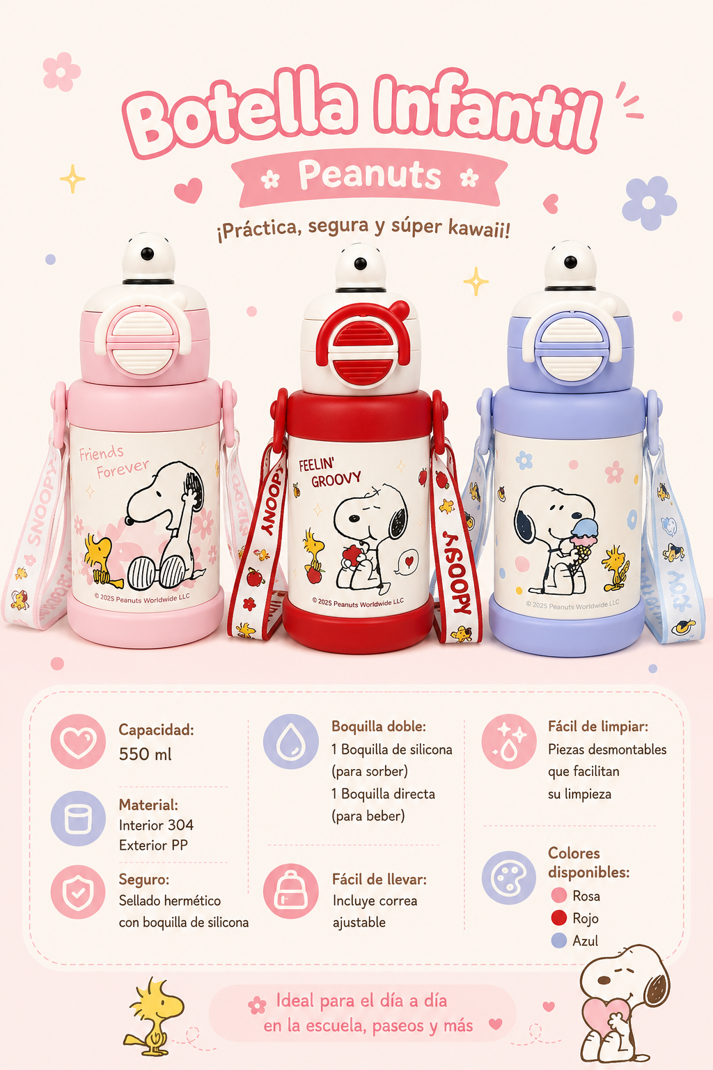 Botella Infantil Snoopy Peanuts