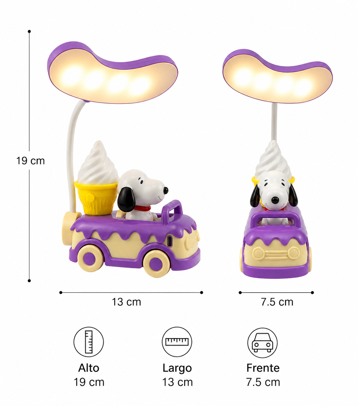Lámpara Recargable Snoopy Pea Eats