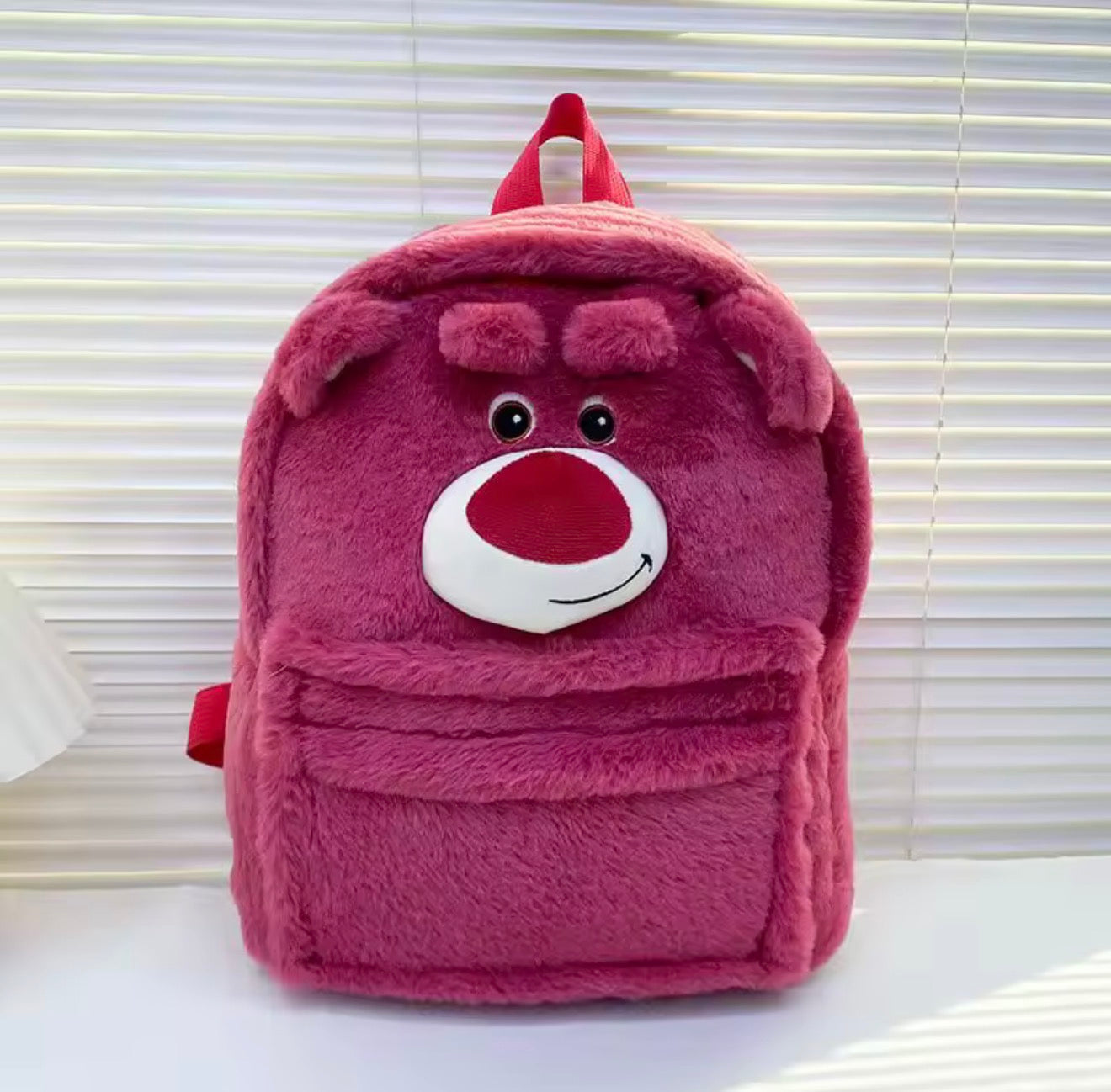 🧸🎒 Mochila Peluche Lotso (Tamaño Oficio) 💗✨