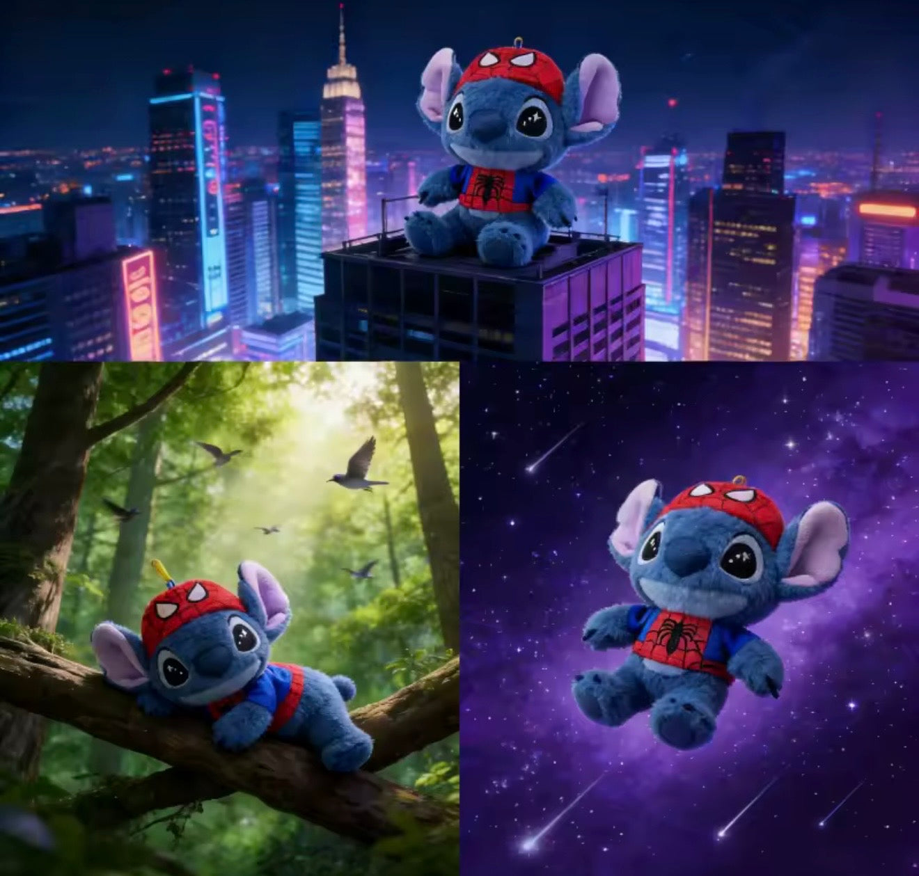 ✨ Llaveros de peluche Stitch x Marvel 🦸‍♂️💙