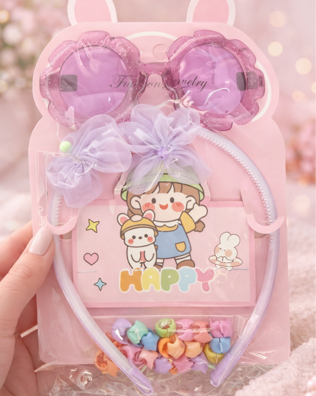 🎀 Set de accesorios para cabello (ganchos + lentes + diadema)