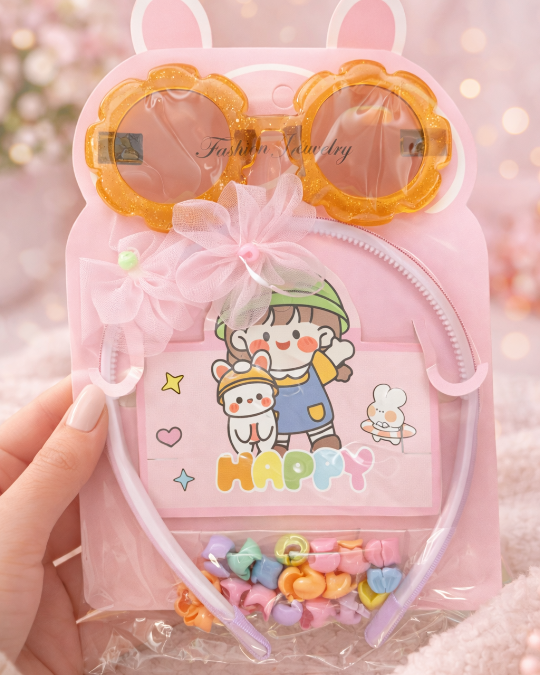 🎀 Set de accesorios para cabello (ganchos + lentes + diadema)